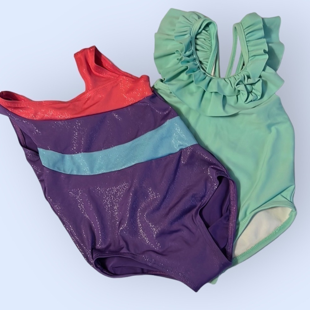 Childs 2 swim suits + 2 tops , sz 18mo-2yrs
